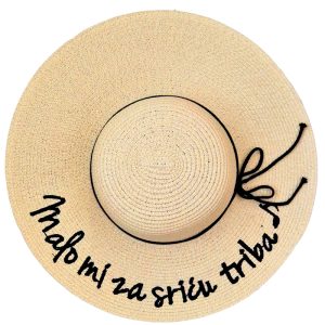 Ženski klobuki "Malo mi za sriću triba" 2 sort. Bijeli, bež- szf2401
