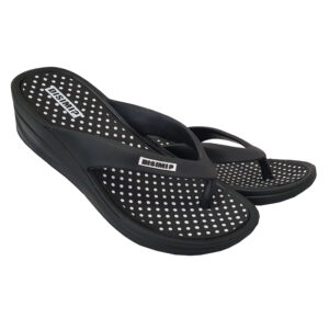 Ženske japonke z visoko peto (5 cm) "Insole Print" bele točkice - jzf901-b